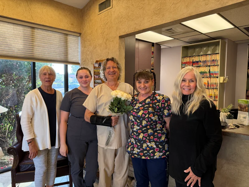 Dr. Michael Kaye with the staff on his last day at Dobson Ranch Family Dentistry